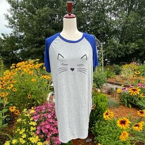 Kitty Face Sleep Tee/Sleep Dress